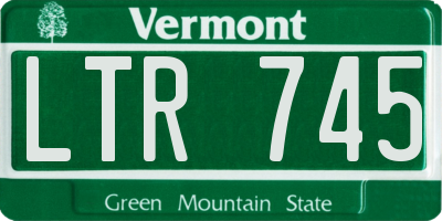 VT license plate LTR745