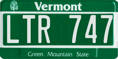 VT license plate LTR747