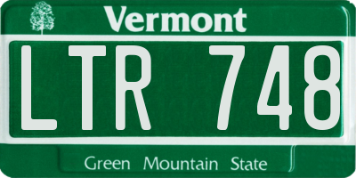 VT license plate LTR748