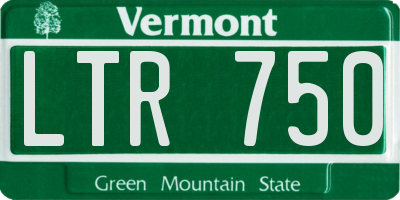 VT license plate LTR750