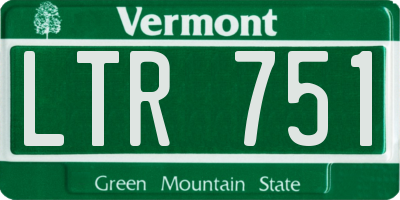 VT license plate LTR751