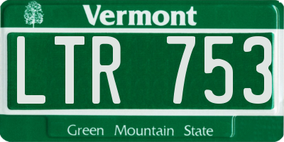 VT license plate LTR753