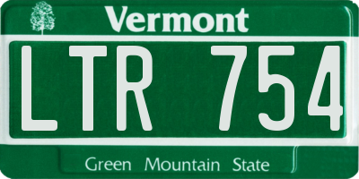 VT license plate LTR754