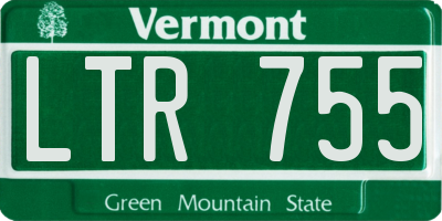 VT license plate LTR755