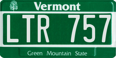 VT license plate LTR757