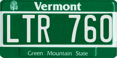 VT license plate LTR760
