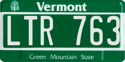 VT license plate LTR763
