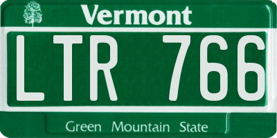 VT license plate LTR766