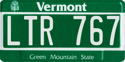 VT license plate LTR767