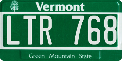 VT license plate LTR768