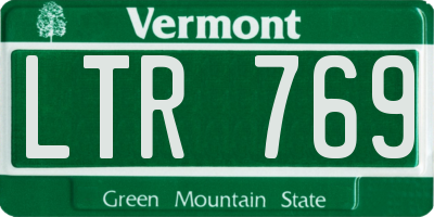 VT license plate LTR769