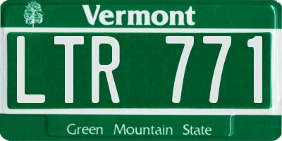 VT license plate LTR771