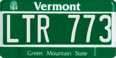 VT license plate LTR773