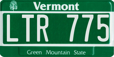 VT license plate LTR775