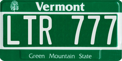 VT license plate LTR777