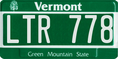 VT license plate LTR778