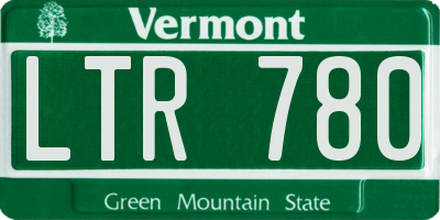 VT license plate LTR780