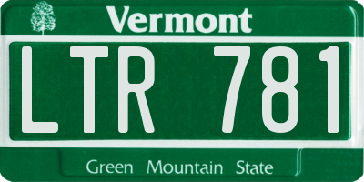 VT license plate LTR781