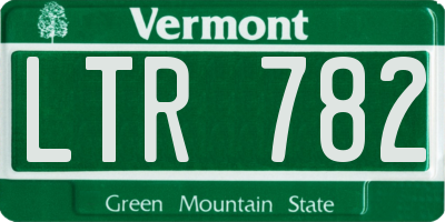 VT license plate LTR782