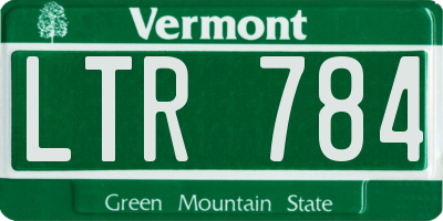 VT license plate LTR784