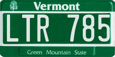 VT license plate LTR785