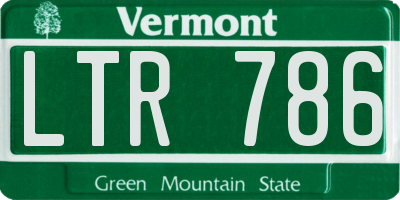 VT license plate LTR786