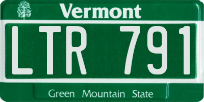 VT license plate LTR791