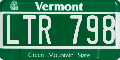 VT license plate LTR798