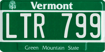 VT license plate LTR799