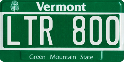 VT license plate LTR800