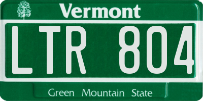 VT license plate LTR804