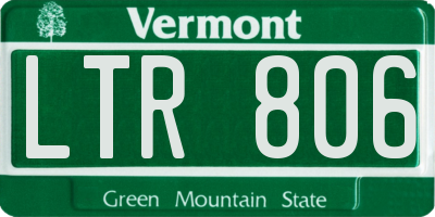 VT license plate LTR806