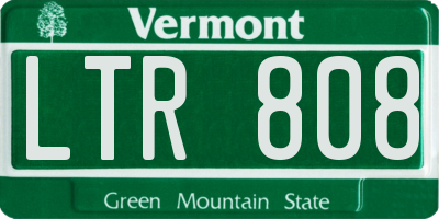 VT license plate LTR808