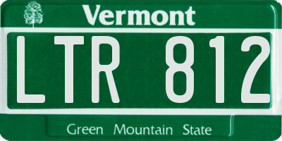 VT license plate LTR812