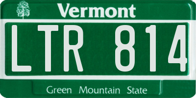VT license plate LTR814