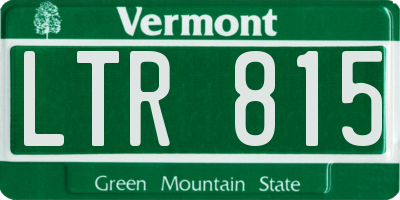 VT license plate LTR815