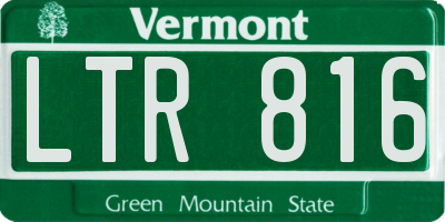 VT license plate LTR816