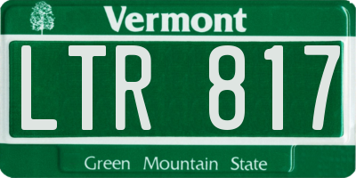 VT license plate LTR817