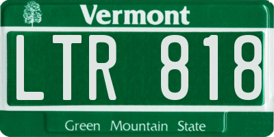 VT license plate LTR818