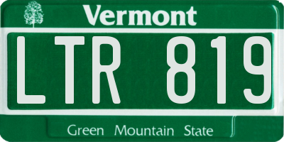 VT license plate LTR819