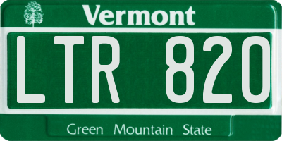 VT license plate LTR820