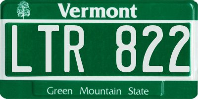 VT license plate LTR822