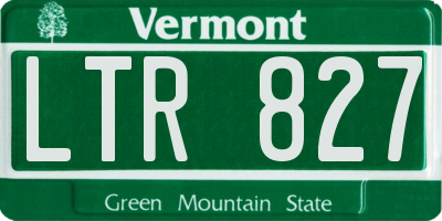 VT license plate LTR827