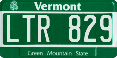 VT license plate LTR829