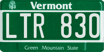 VT license plate LTR830