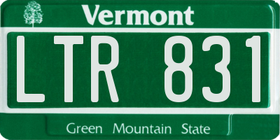 VT license plate LTR831