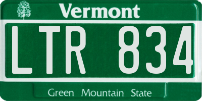 VT license plate LTR834
