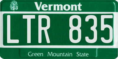 VT license plate LTR835