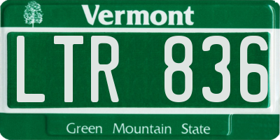 VT license plate LTR836