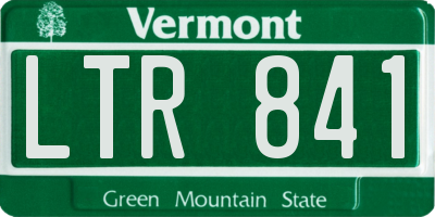 VT license plate LTR841